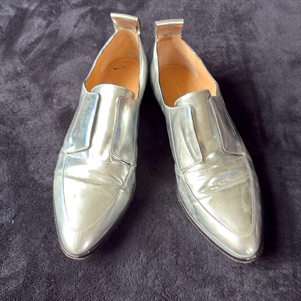 Loeffler Randal silver Oxford shoes
